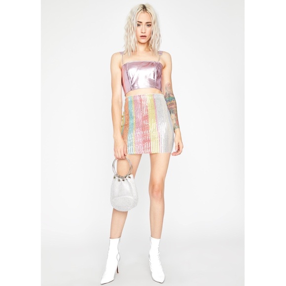 Disco Honey Multi Color Sequin Skirt - Picture 2 of 8